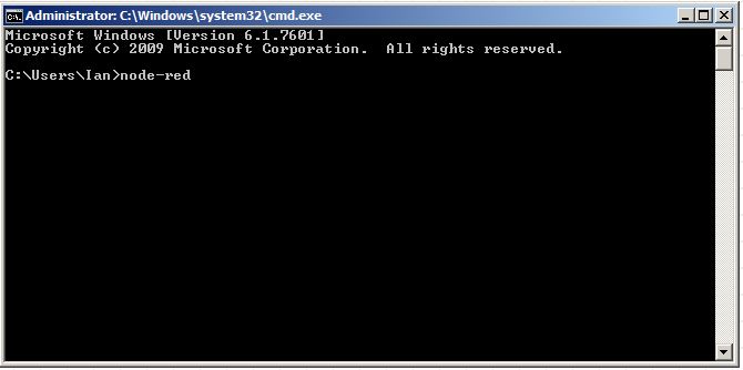 starting node-red from command prompt